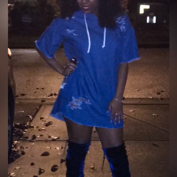 Jean hoodie dress - Picture 1 of 6